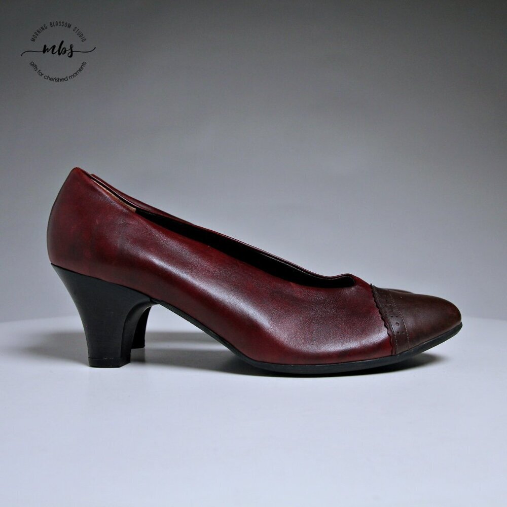 EUC BeautiFeel Calla Cap Toe Pumps in Burgundy Women Size EU 42